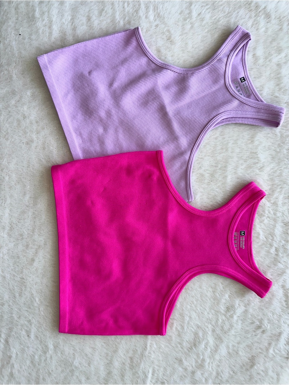 Women's Ribbed Racerback Crop Top - Hot Pink - Picture 7 of 7